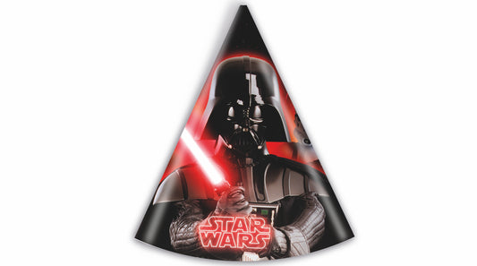 6 Star Wars Heroes & Villains Darth Vader Partyhüte