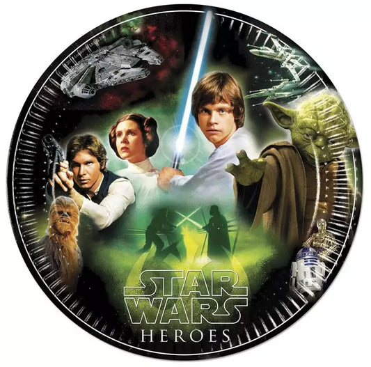8 Star Wars Galaxy Heroes Pappteller 23cm